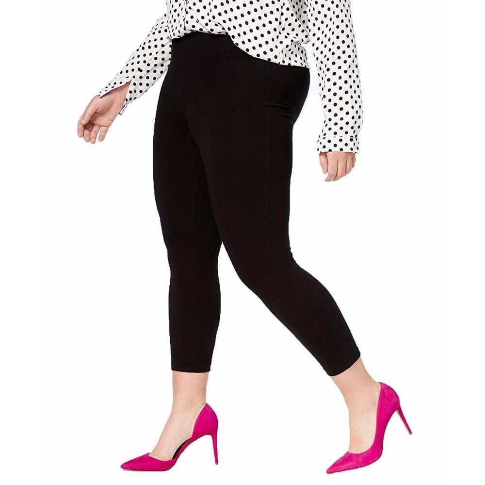 HUE Women's Plus Capri Leggings, Black, 2X